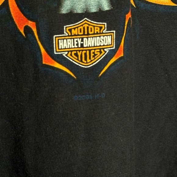 Y2K Harley Davidson Spell out Flames Shirt Size XL - Picture 4 of 7